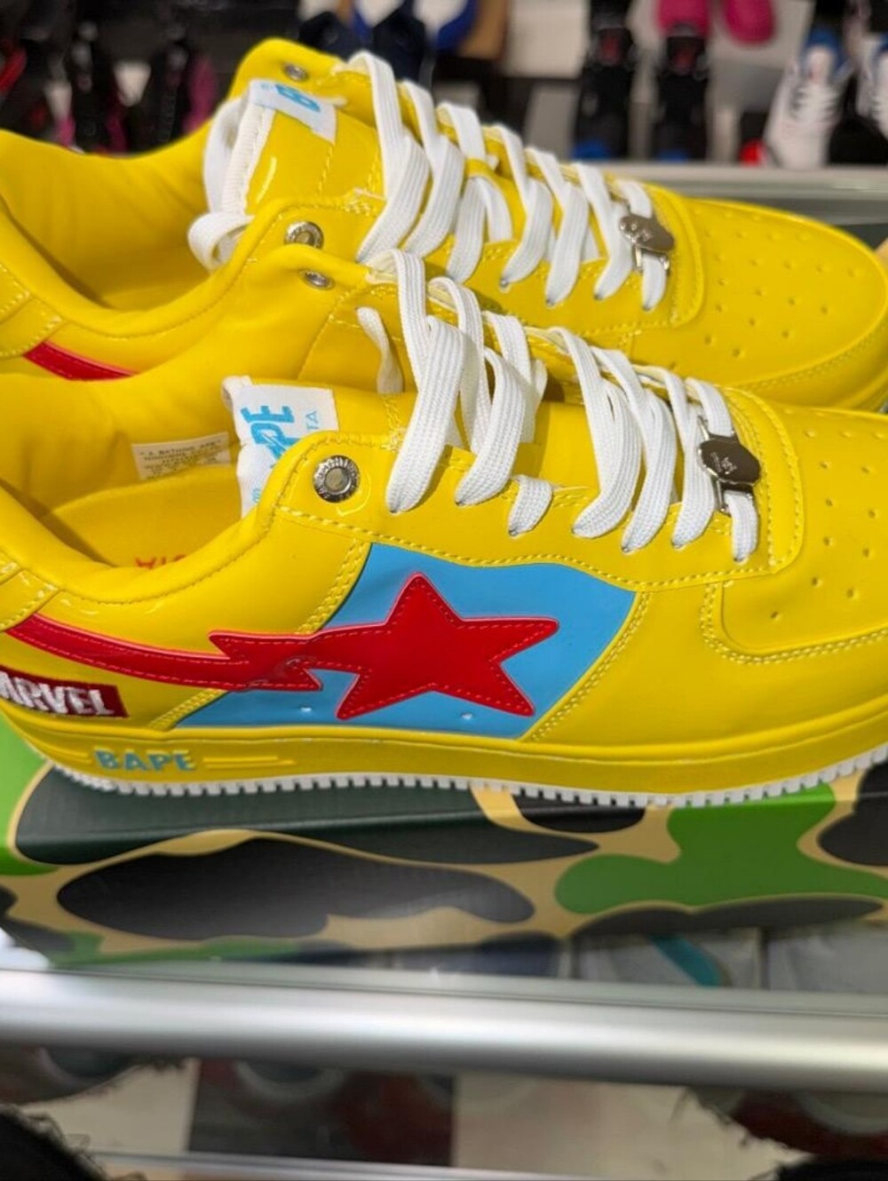 Yellow Men's Leather Sneakers